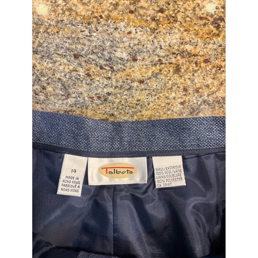 Talbots Womens Blue 100% Wool 3 Button Blazer and Pant Suit Set 14 Professional - Picture 13 of 15